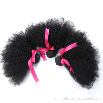 Wholesale 2021 New Fashion Afro Kinky Curly 100% Raw Indian Virgin Human Hair Extensions With Bang Lace Closure